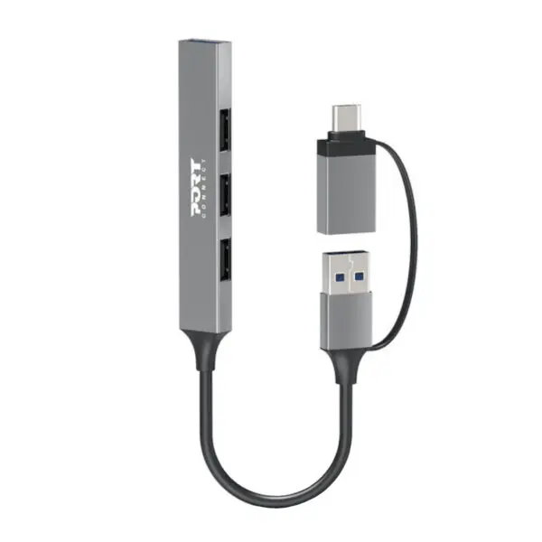 Port Connect USB Type-C to 4-port USB-A 3.0/2.0 Hub