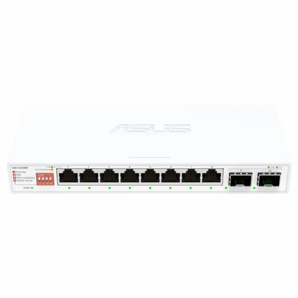 ASUS 8x2.5G + 2x10G SFP+ Unmanaged Network Switch- White