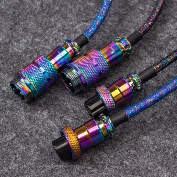 Keychron Premium Coiled Aviator USB Cable | Type-C + USB-A Adapter | Detachable Aviator Connector | 108 cm