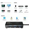 UGREEN USB Type-A Male to Ethernet Adapter with 3-Port USB Hub – Black