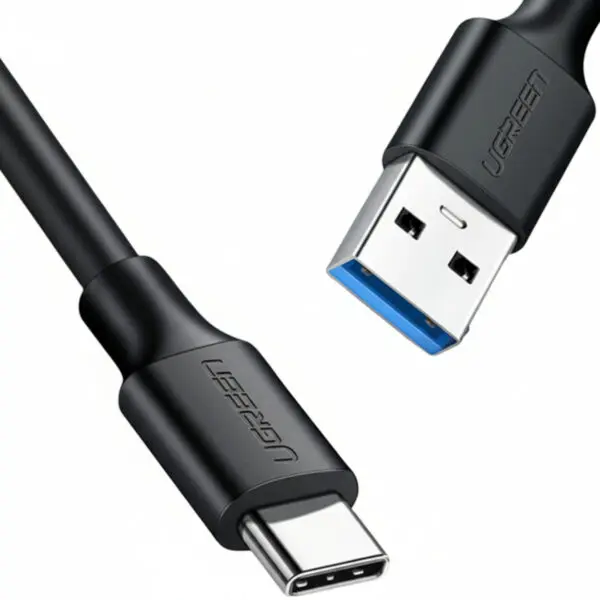 UGREEN Type-C to USB 3.0 Cable 2m – Fast Charging 3A, 5Gbps Sync – Black