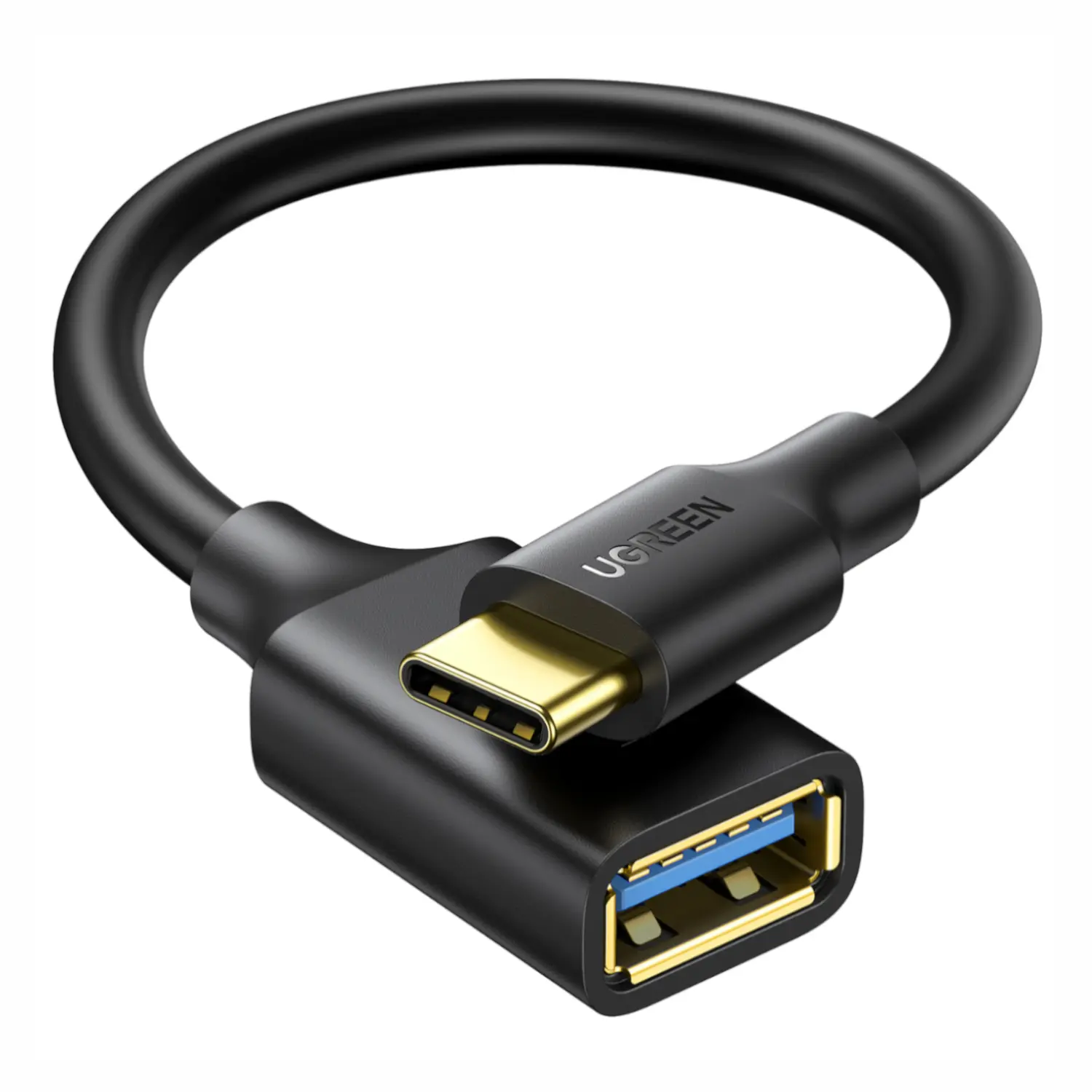 6957303837014 US154-30701 a UGREEN Type-C to USB-A Adapter (Male to Female, 15cm)– Black