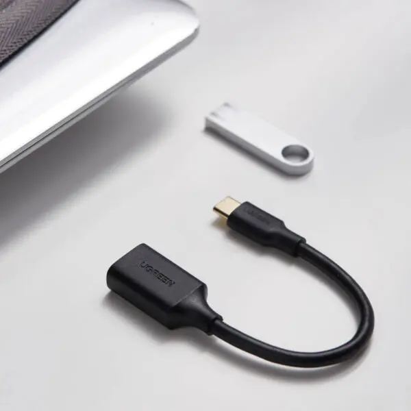 UGREEN Type-C to USB-A Adapter (Male to Female, 15cm)– Black