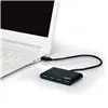 Port USB3.0 to 4 x USB3.0 5Gbps 4 Port Hub - Black