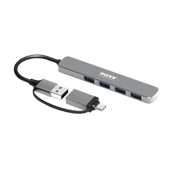 Port Connect USB Type-C to 4-port USB-A 3.0 Hub
