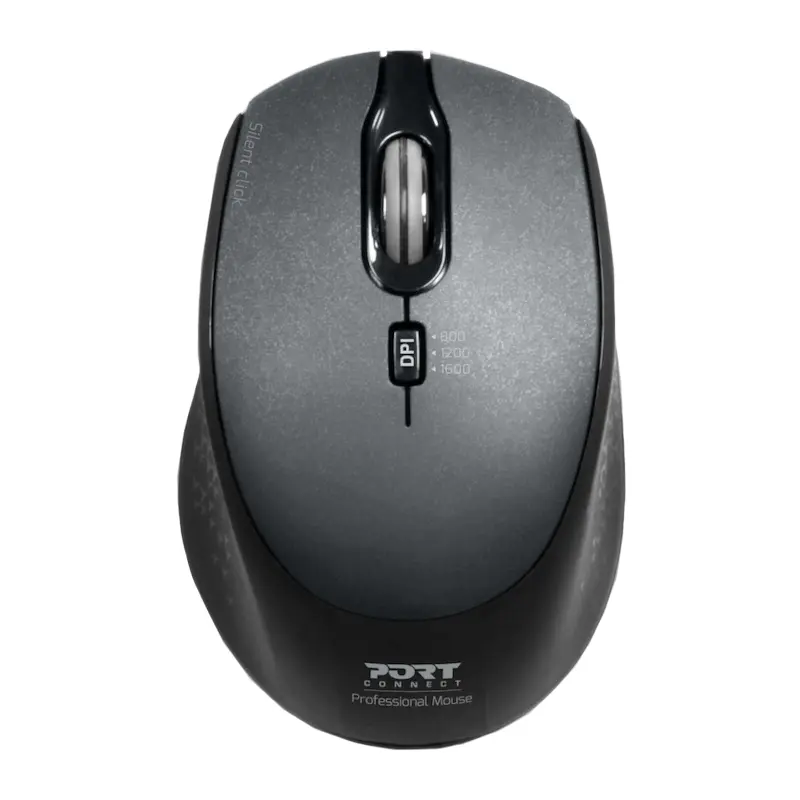 900713 wr 01a Port Connect Silent 1600DPI 3 Button Wireless Mouse - Black