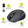 Port Connect Silent 1600DPI 3 Button Wireless Mouse - Black