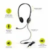 Port Stereo Headset with Mic with 1.2m Cable|1 x 3.5mm|Volume Controller - Black