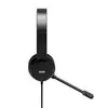 Port Connect USB Headset 1.8m Cable with Mic and Padded/Soft Cushions Black
