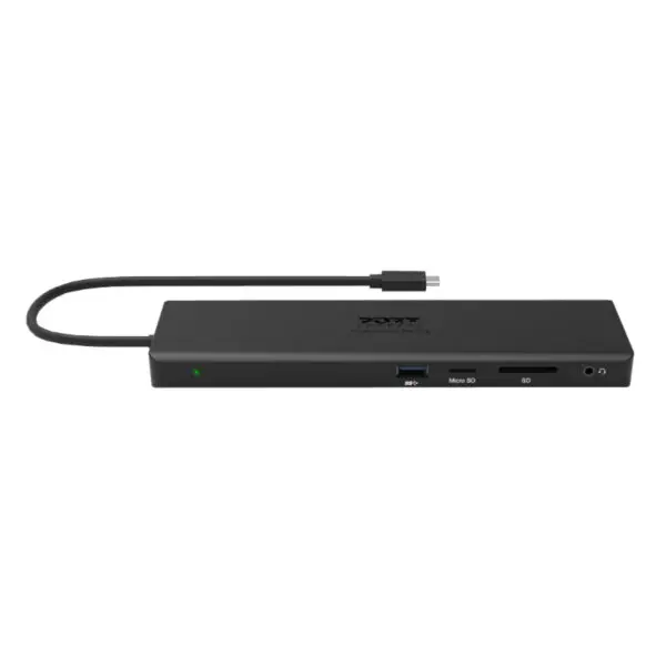 Port USB Type-C 1 x USB3.1|2 x USB 3.0|2 x USB 2.0|1 xHDMI-DP-VGA| Micro+SD Card Reader|1 x Mini DP|1 x RJ45|1 x Audio-Microphone| PD 100W -Black