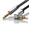 UGREEN AV119 Right-angled 3.5mm Flat Aux Cable 2m - Black/Silver