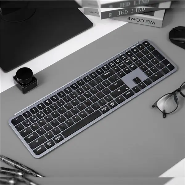 B6P-K1 wr 03a Keychron B6 Pro Ultra-Slim 100% Wireless Keyboard – Space Grey