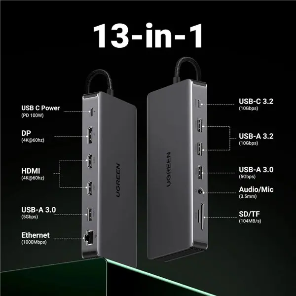 UGREEN CM681 Revodok Pro 13-in-1 USB Type-C HDMI and DisplayPort Docking Station