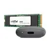 Asus Cobble M.2 SSD Type-C Enclosure and Crucial E100 2TB NVMe Bundle - Grey