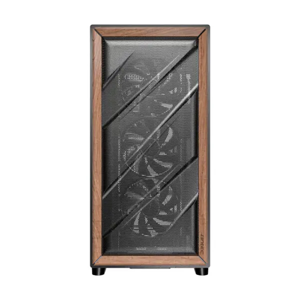Antec FLUX ATX WOOD Mid Tower Gaming Chassis – Black