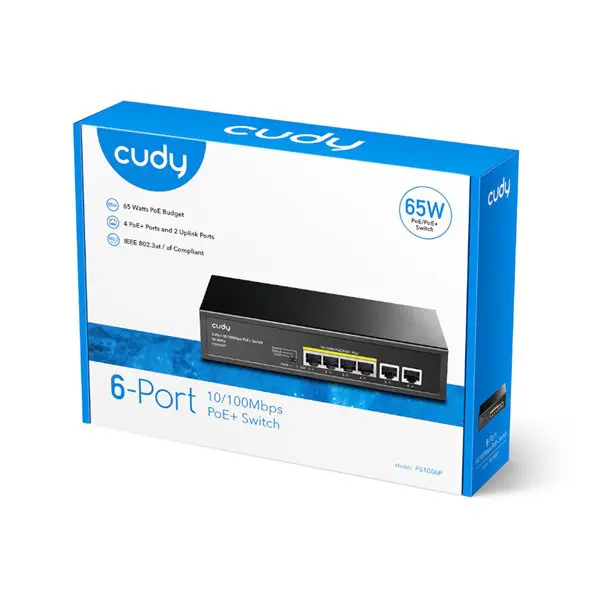 Cudy 6-Port Ethernet Unmanaged Switch - 4 Ports POE