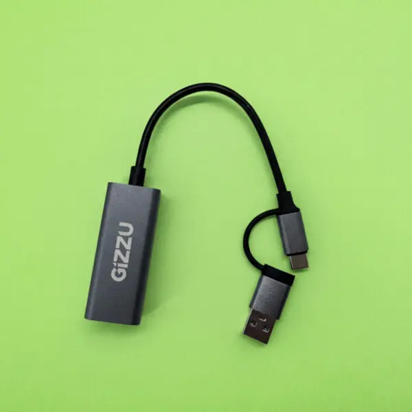 GAPCGB Gizzu-Gizzu-USB-to-Gigabit-1000Mbps-Adapter-Grey wr 04a Gizzu High Speed Type-C/A to Gigabit Adapter Poly
