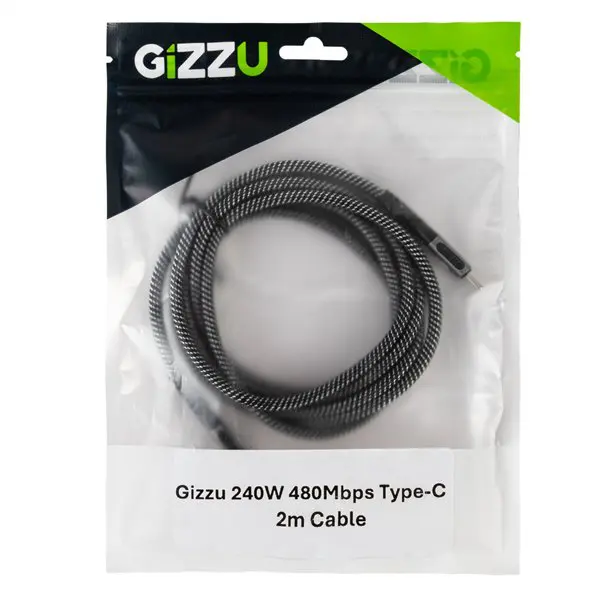GIZZU 240W 480Mbps Type-C 2m Cable
