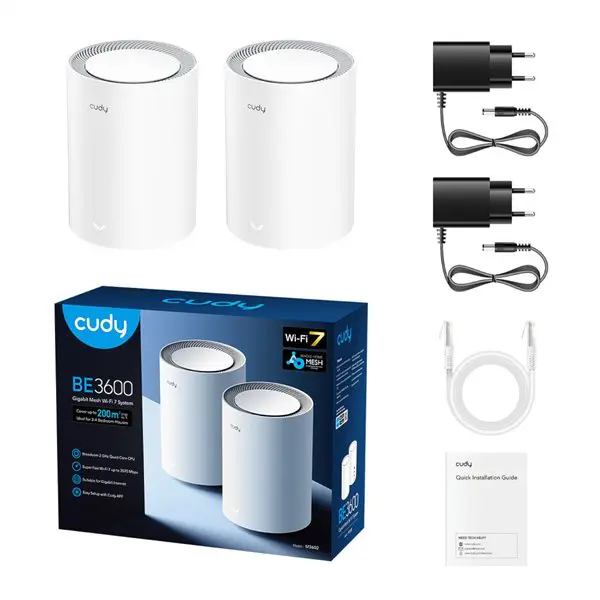 Cudy BE3600 Gigabit Mesh Wi-Fi 7 System – 2 Pack