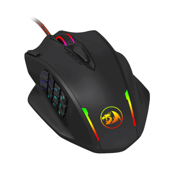 REDRAGON IMPACT 12400DPI MMO Gaming Mouse - Black
