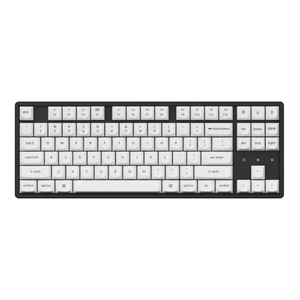 PBT-57 wr 04a Keychron Double Shot PBT OSA Full Keycap Set - Black/White