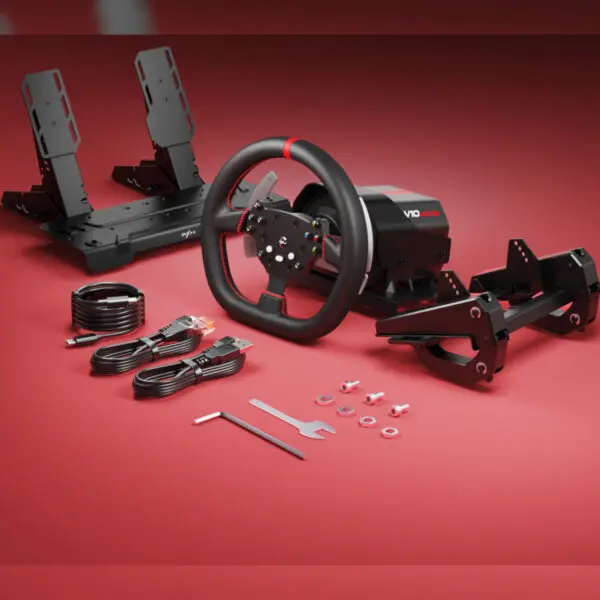 PXN V10 Ultra 270/900° 3.2nm Direct Drive USB Steering Wheel with Hall Effect Dual Pedals