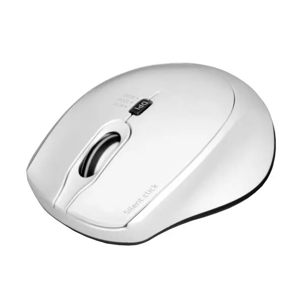 Port Connect Silent 1600DPI 3 Button Wireless Mouse - White