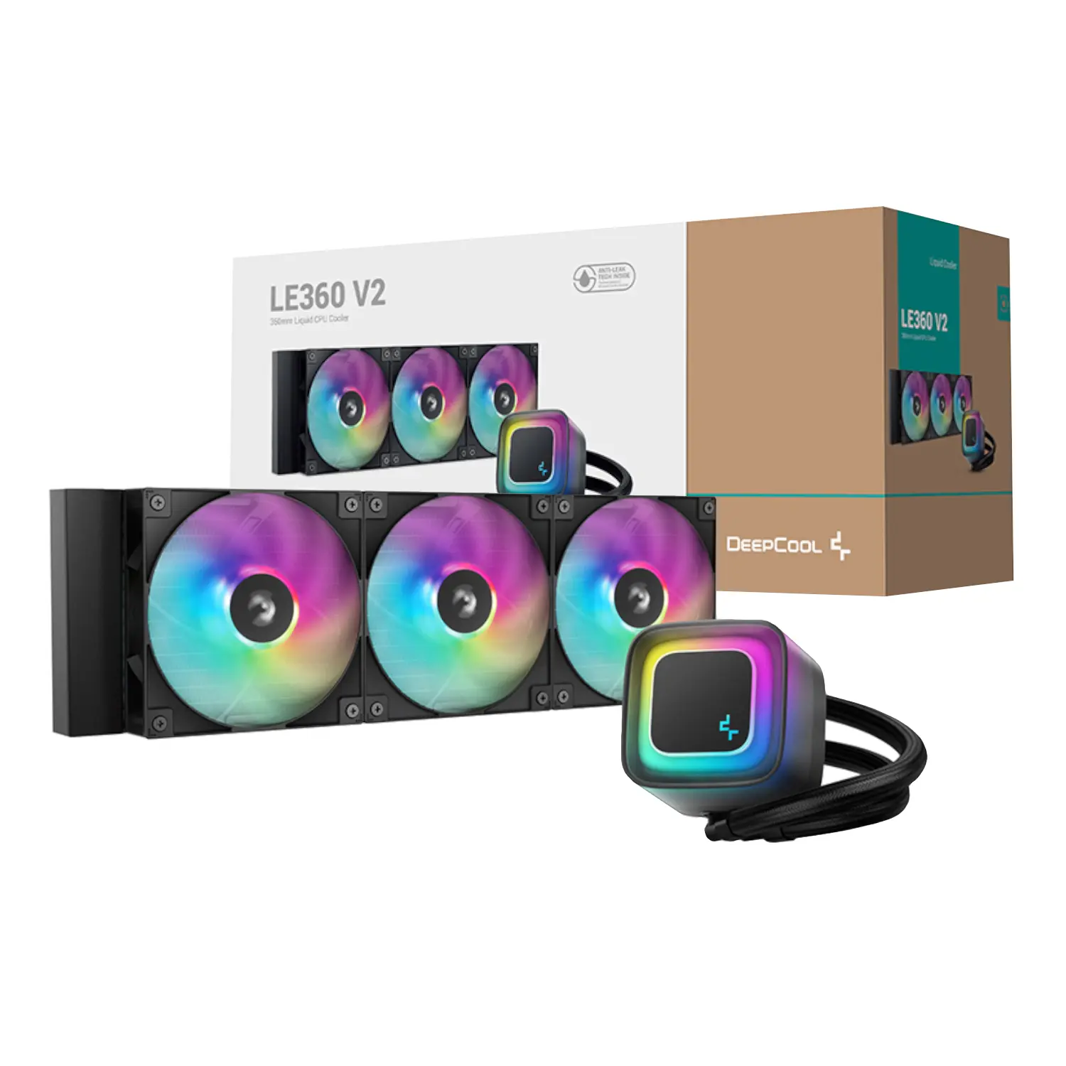 DeepCool LE360 V2 ARGB 360mm AIO Liquid Cooler - Black