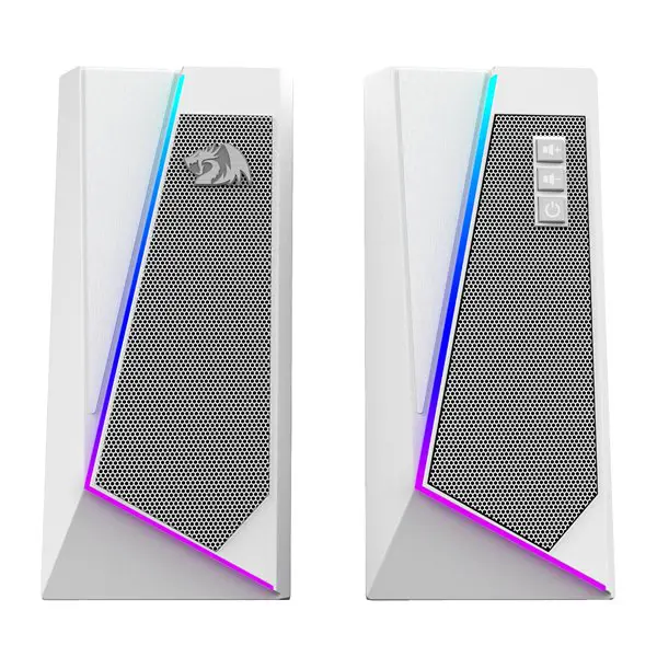 Redragon GS20W ANVIL 3W 2.0 RGB Stereo Desktop PC Speakers - White