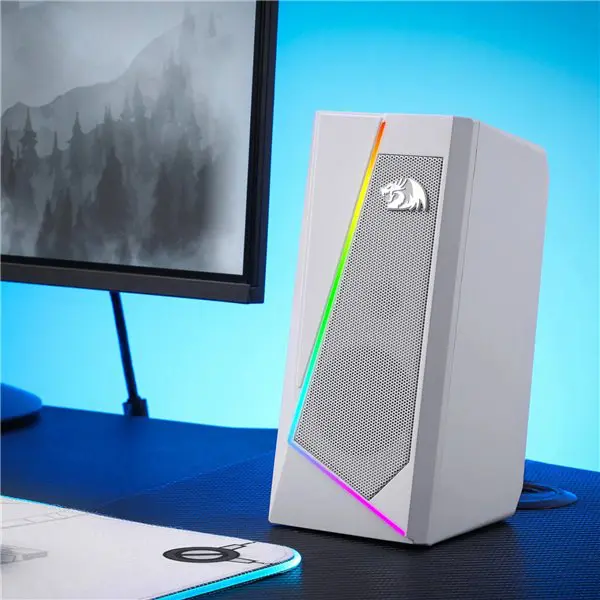 Redragon GS20W ANVIL 3W 2.0 RGB Stereo Desktop PC Speakers - White