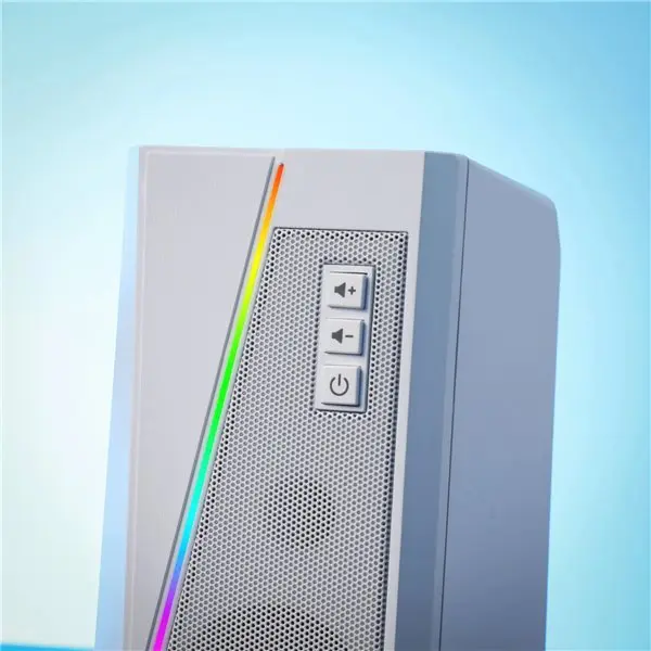 Redragon GS20W ANVIL 3W 2.0 RGB Stereo Desktop PC Speakers - White