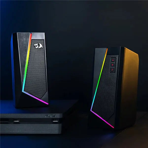 REDRAGON 2.0 Satellite Speaker ANVIL 2 x 3W RGB USB|Aux Gaming Speaker - Black
