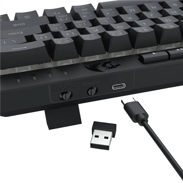 Redragon SHIVA K522 PRO RGB Wireless Gaming Keyboard- Black