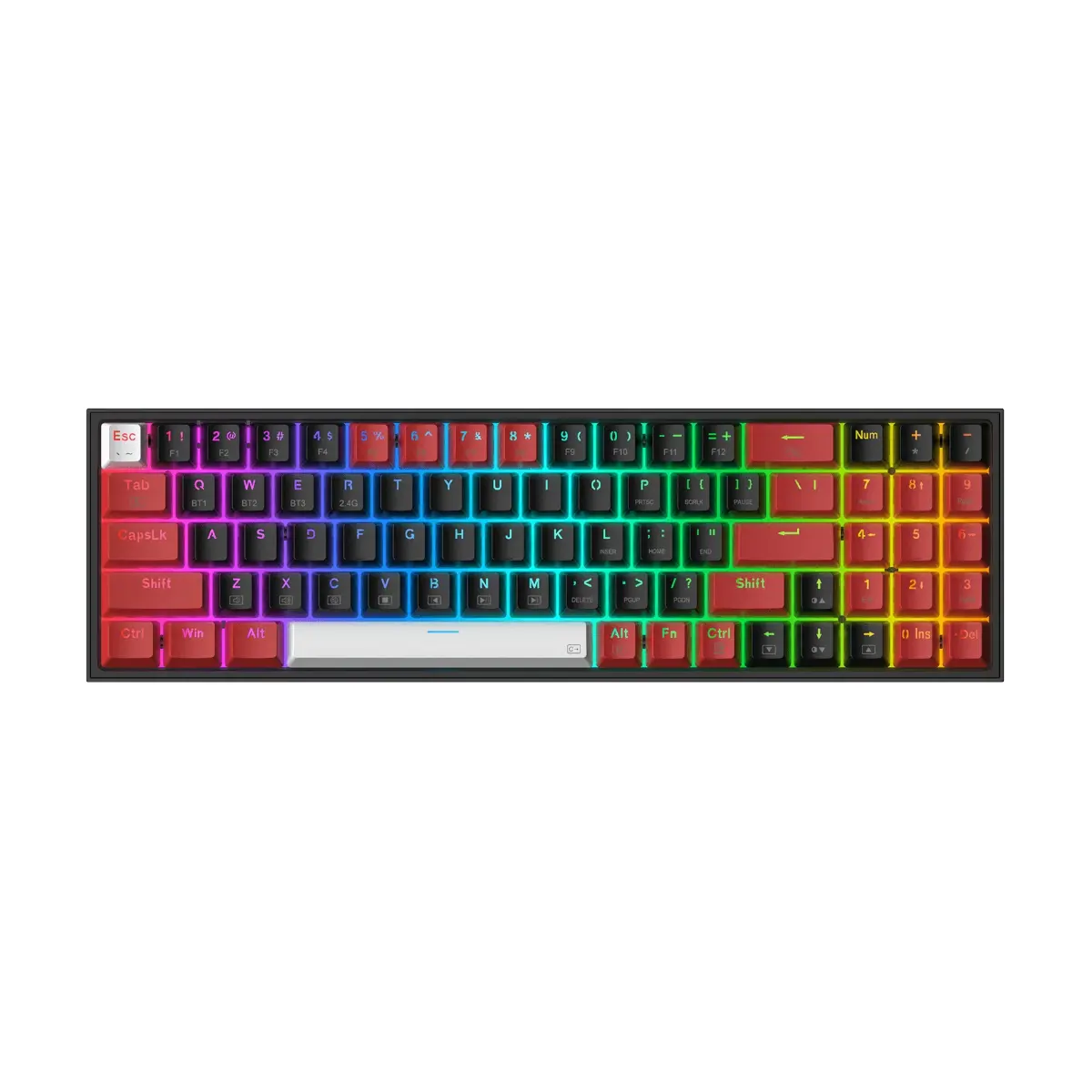 RD-K628RGB-PRO-BRW wr 01 REDRAGON MECHANICAL POLLUX PRO WIRELESS BT|RF GAMING KEYBOARD