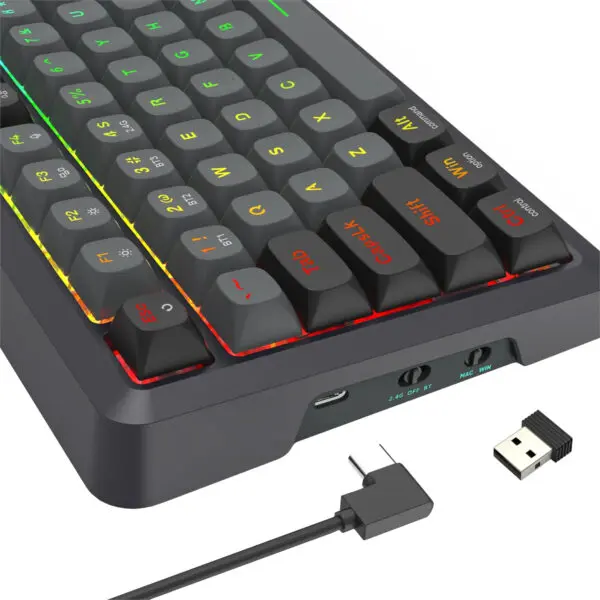 Redragon BREAGI PRO K688 98+1 Gasket Wireless Mechanical Keyboard (Triple Mode, RGB, Hot-Swappable, Cream Linear Switches)