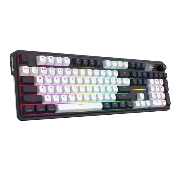 Redragon K762WB-RGB-PRO LCD Full-size Gasket Mechanical Keyboard - Black
