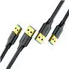 UGREEN USB 3.0 Male to Male Cable, with 5Gbps Data Transfer - 1m