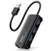UGREEN USB Type-A Male to Ethernet Adapter with 3-Port USB Hub – Black