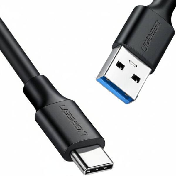 UGREEN Type-C to USB-A 3.0 Cable 1.5m – Fast Charging 3A, 5Gbps Sync – Black