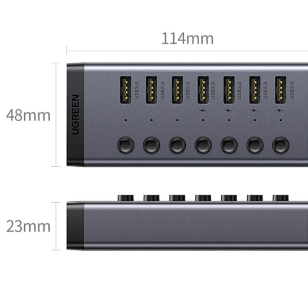 UGREEN 7 in 1 USB 3.0 Hub-Grey