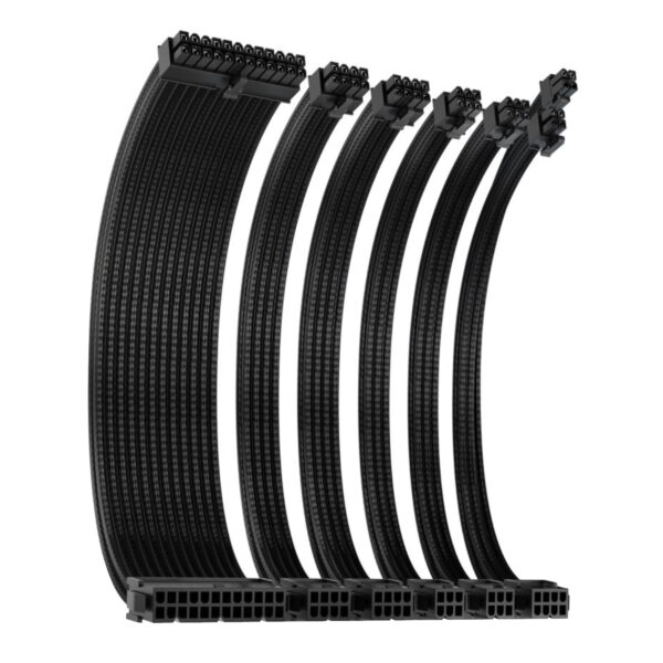 Antec 300mm Sleeved Braided Power Extension Cable Kit - Black 