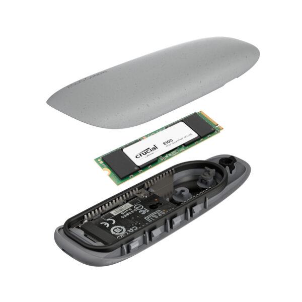 Asus Cobble M.2 SSD Type-C Enclosure and Crucial E100 1TB NVMe Bundle - Grey