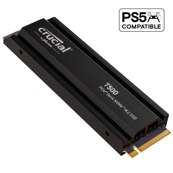 Crucial T500 1TB M.2 NVMe Gen4 with Heatsink NAND SSD