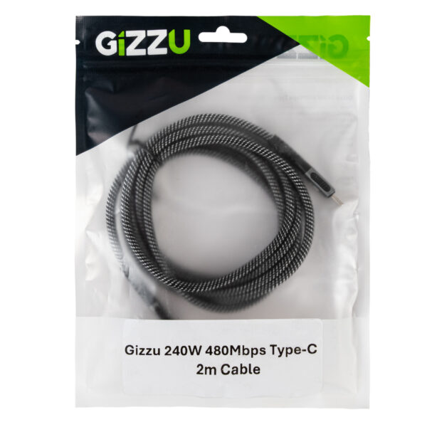 GIZZU 240W 480Mbps Type-C 2m Cable