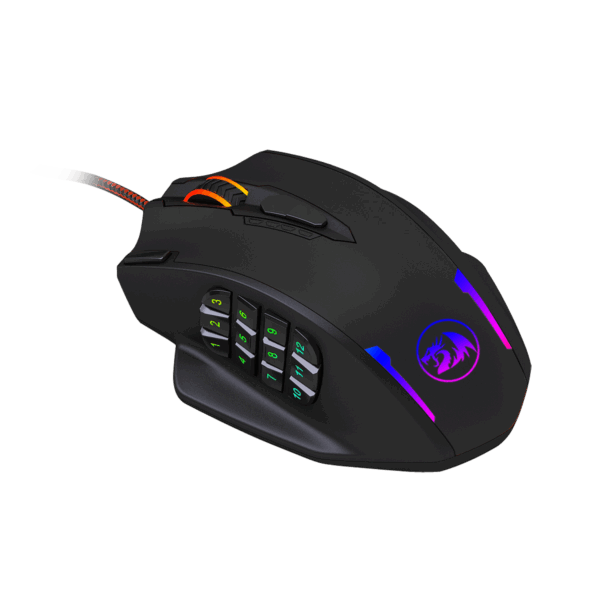 REDRAGON IMPACT 12400DPI MMO Gaming Mouse - Black