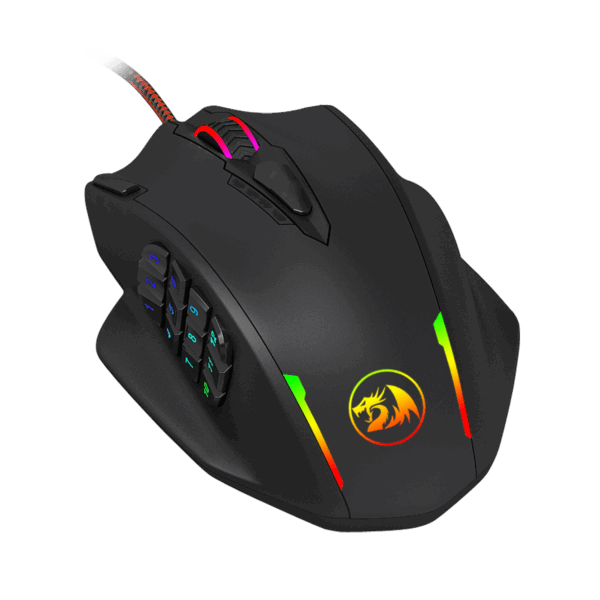 REDRAGON IMPACT 12400DPI MMO Gaming Mouse - Black