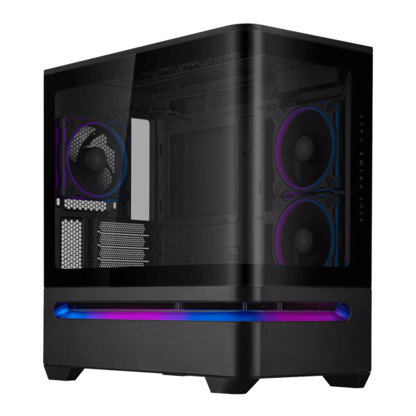 Asus Prime AP202 ARGB Curved Tempered Glass Micro-ATX Chassis – Black