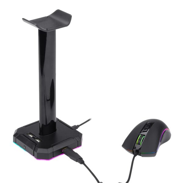 Redragon HA300 Scepter Pro RGB Headset Stand with USB Hub (4 x USB 2.0, RGB Lighting)