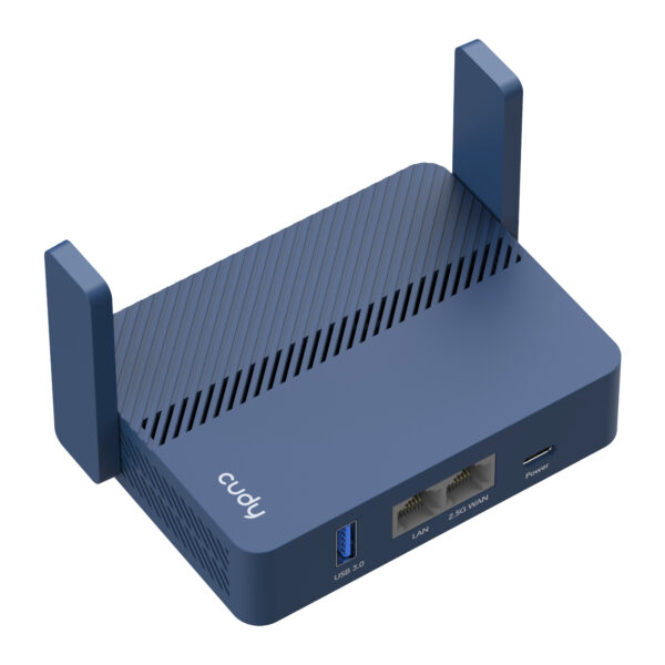 Cudy AX3000 2.5G Wi-Fi 6 Mini VPN Travel Router - Navy Blue
