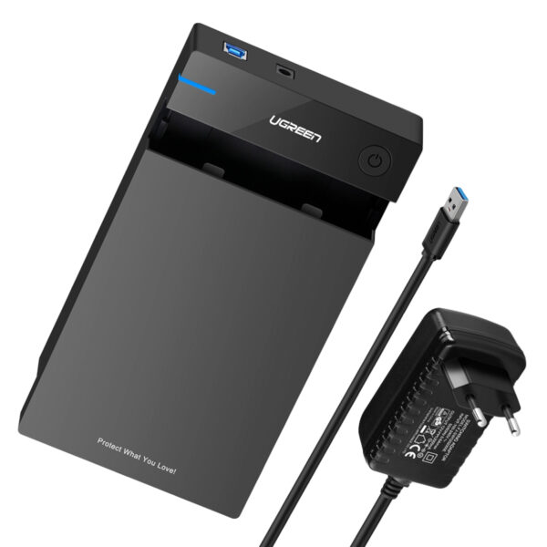 UGREEN 3.5" SATA Hard Drive USB 3.0 Enclosure 5Gbps – Black